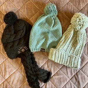 Trio of Pom-Pom Beanies
